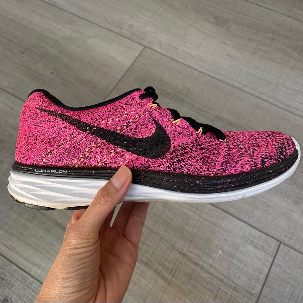 Nike Flyknit Lunar 3 - Pink Foil/Black - Size 6W
